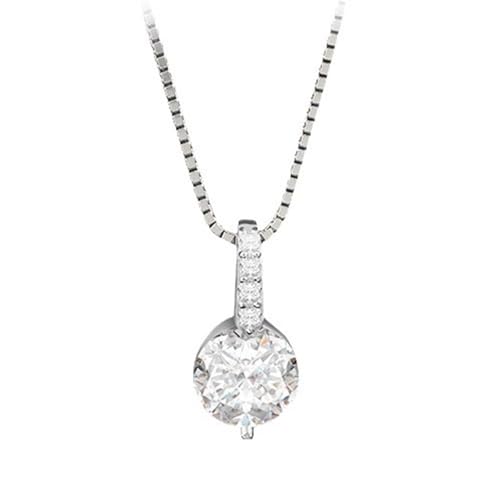 Tolldek Weißgold 750 18 Karat Damen Halsketten Modern, Klassiker Damenkette Anhänger mit Moissanit Rundschliff Weiß, 18K Gold Kette Frauen Echtes, 40+5 von Tolldek