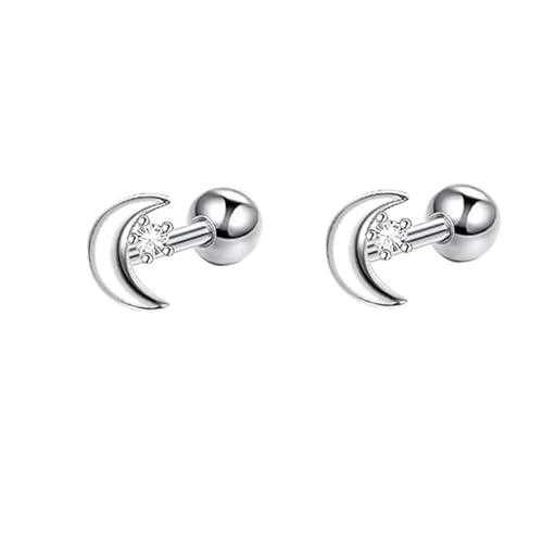 Tolldek Weißgold Au585 14K Ohrringe Damen, Moissanit Mond Ohrstecker, Gold 585 Ohrringe Jugendstil Echt Schmuck Tolldek Weißgold Au585 14K Ohrringe Damen, Moissanit Mond Ohrstecker, Gold 585 Ohrringe Jugendstil Echt Schmuck von Tolldek