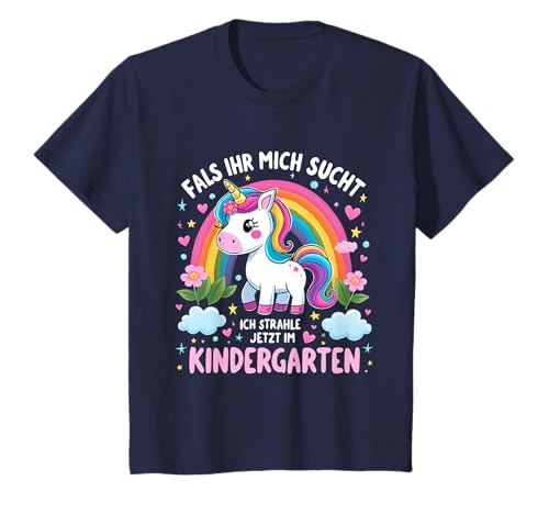 Süßes Kindergarten Einhorn Mädchen Tochter Erster Tag KiGa T-Shirt von Tolle Einschulungsshirts Für Jungen Und Mädchen