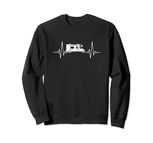 Camping Herzschlag EKG Wohnmobil Urlaub Herren Damen Sweatshirt von Tolle Geschenke Für Leidenschaftliche Camper