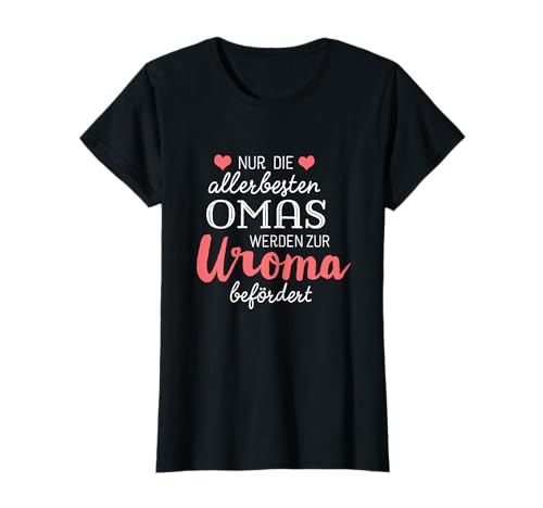 Tolle Geschenke Oma & Uroma - Damen Uroma T-Shirt Schwarz XS Klassisch Halbarm Buchstabenmuster Muttertag Geschenk von Tolle Geschenke Oma & Uroma