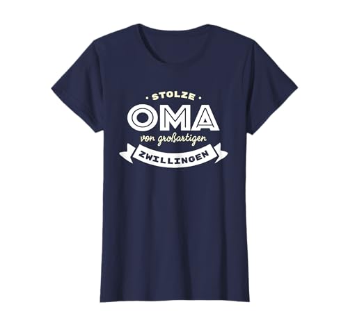 Stolze Oma von Zwillingen Geburt Geschenk Baby T-Shirt von Tolle Geschenkidee für Oma Spruch