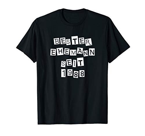 Herren Bester Ehemann Seit 1988 T-Shirt von Tolle Geschenkideen zum Hochzeitstag