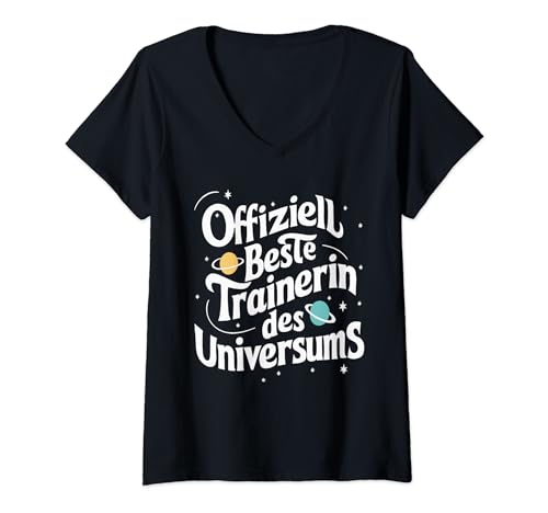 Damen Offiziell beste Trainerin - Danke Fitness Frau Abschied T-Shirt mit V-Ausschnitt Damen Offiziell beste Trainerin - Danke Fitness Frau Abschied T-Shirt mit V-Ausschnitt von Tolle Trainer & Coach Dankeschön Geschenke