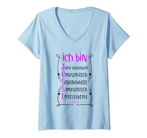 Für die beste Schwester oder beste Mama - Ich bin Jessi T-Shirt mit V-Ausschnitt von Toller Mensch mit Name und Eigenschaften