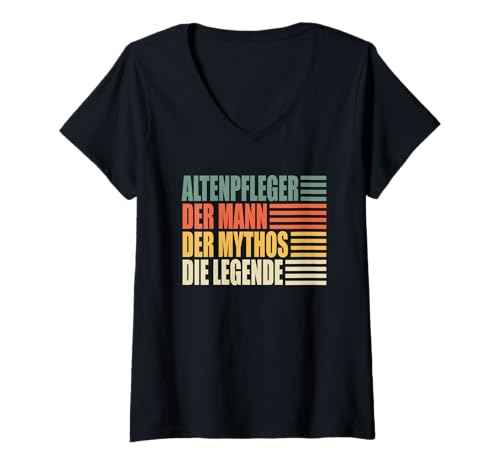Damen Altenpfleger Der Mann Der Mythos Die Legende Pflegekraft T-Shirt mit V-Ausschnitt Damen Altenpfleger Der Mann Der Mythos Die Legende Pflegekraft T-Shirt mit V-Ausschnitt von Tolles Design Für Pfleger Und Seniorenbetreuung