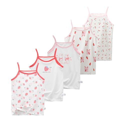 Tolmaiertu 2–10 Jahre Mädchen Baumwollwesten Tank Top Camisole Weiche Tagless Cami Kinder Unterhemden 5er Pack von Tolmaiertu