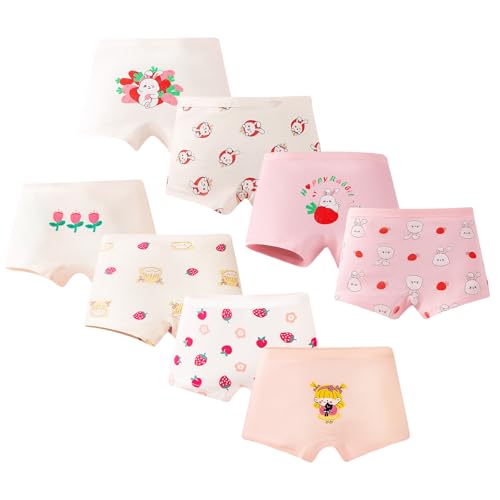 Tolmaiertu 8er-Pack Mädchen Unterhosen Boxershorts Baumwolle Weiche Schlüpfer Unterwäsche 2–12 Jahre von Tolmaiertu