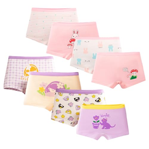 Tolmaiertu 8er-Pack Mädchen Unterhosen Boxershorts Baumwolle Weiche Schlüpfer Unterwäsche 2–12 Jahre von Tolmaiertu