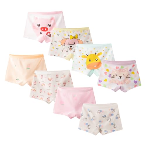 Tolmaiertu 8er-Pack Mädchen Unterhosen Boxershorts Baumwolle Weiche Schlüpfer Unterwäsche 2–12 Jahre von Tolmaiertu