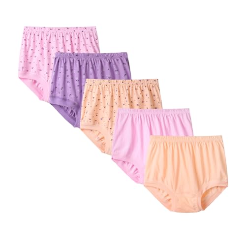 Tolmaiertu Unterhosen Damen, Dehnbare Baumwolle Hohe Taille Atmungsaktiv Damen Slip Weich Bequem Unterhose 5er Pack von Tolmaiertu