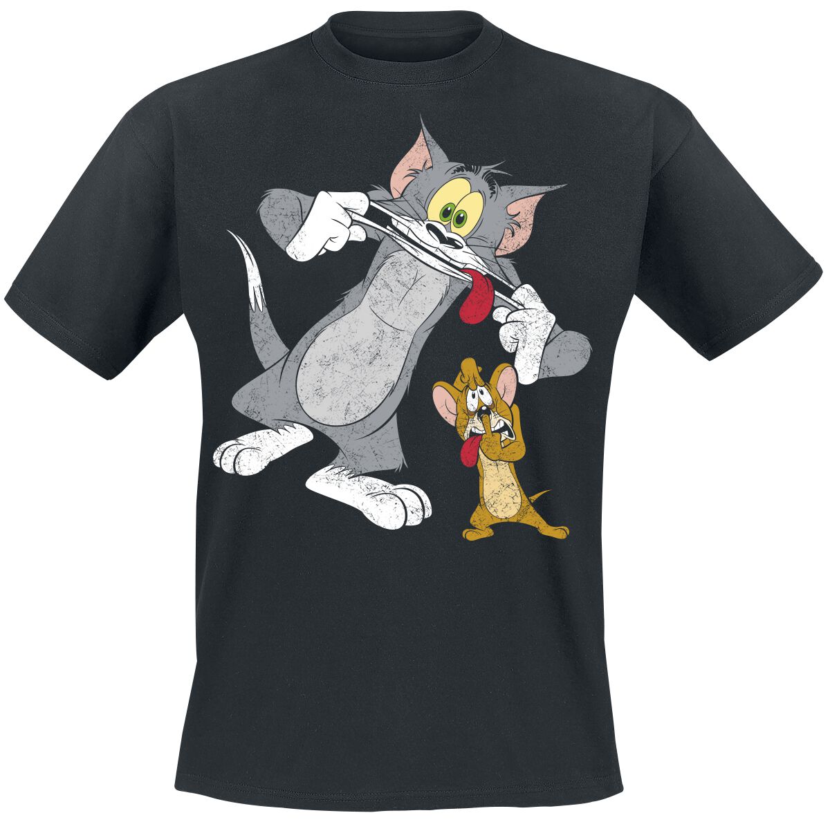 Tom And Jerry T-Shirt - Funny Faces! - S bis M - für Männer - Größe S - schwarz  - EMP exklusives Merchandise! von Tom And Jerry