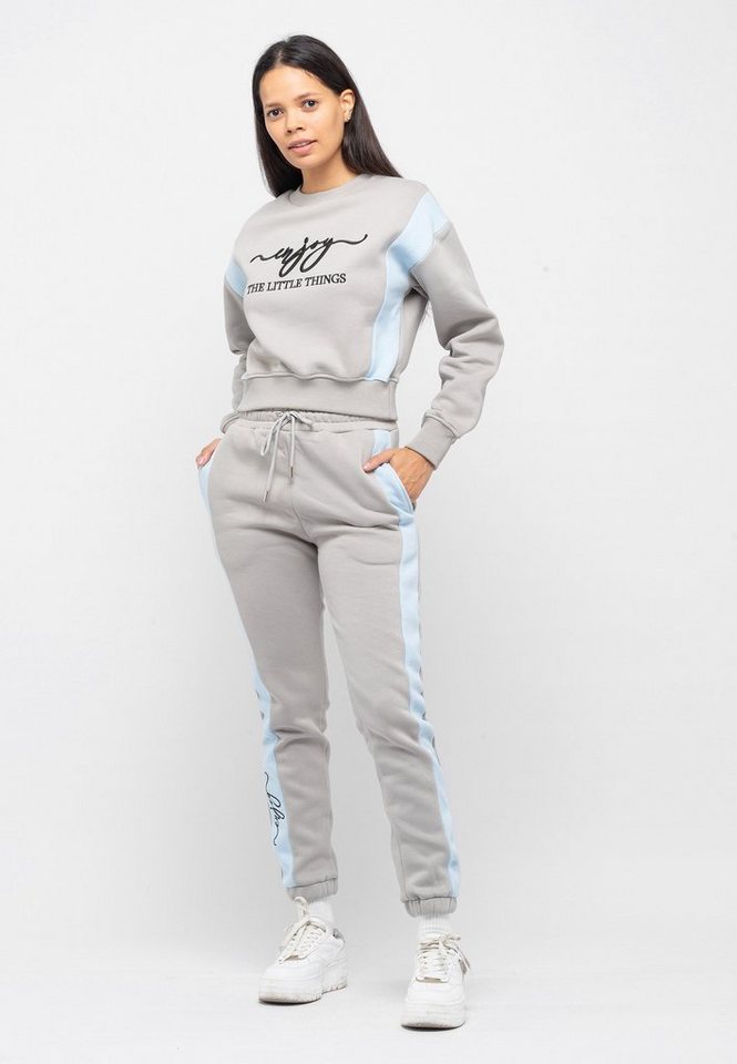 Tom Barron Freizeitanzug Tom Barron Women Casual Regular Size Tracksuit With Chest Embroidery, mit modernem Design von Tom Barron