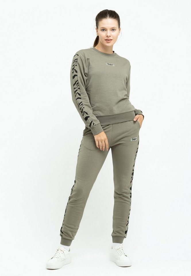 Tom Barron Freizeitanzug Tom Barron Women Regular Fit Zebra Pattern Sweatshirt And Pant Set, mit modernem Design von Tom Barron