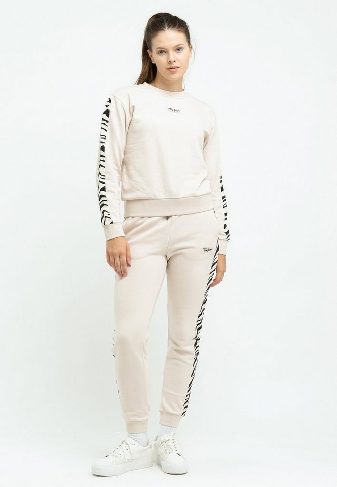 Tom Barron Freizeitanzug Tom Barron Women Regular Fit Zebra Pattern Sweatshirt And Pant Set, mit modernem Design von Tom Barron