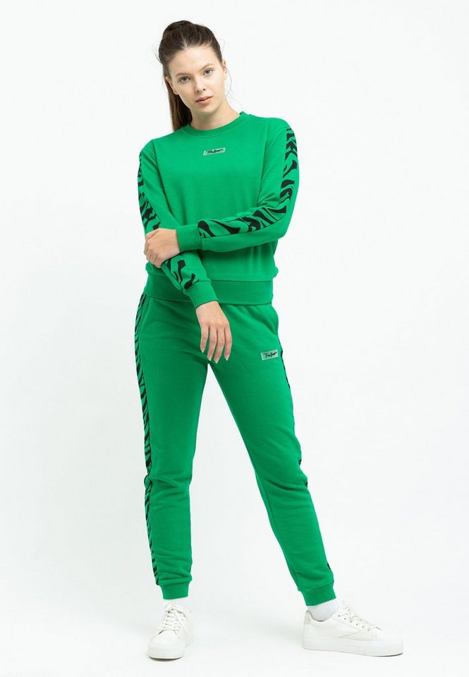 Tom Barron Freizeitanzug Tom Barron Women Regular Fit Zebra Pattern Sweatshirt And Pant Set, mit modernem Design von Tom Barron