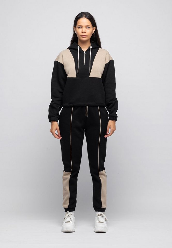 Tom Barron Trainingsanzug Casual Oversize Tracksuit Half Zipper In Front, mit modernem Design von Tom Barron