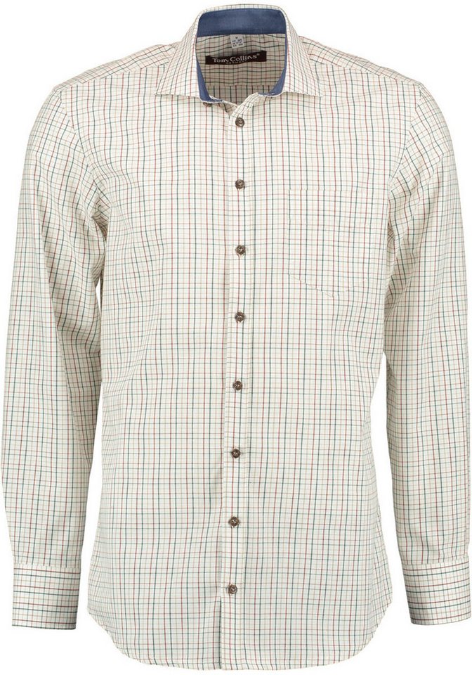 Tom Collins Langarmhemd Tinao Herren Langarmhemd mit Haifischkragen und Brussttasche von Tom Collins