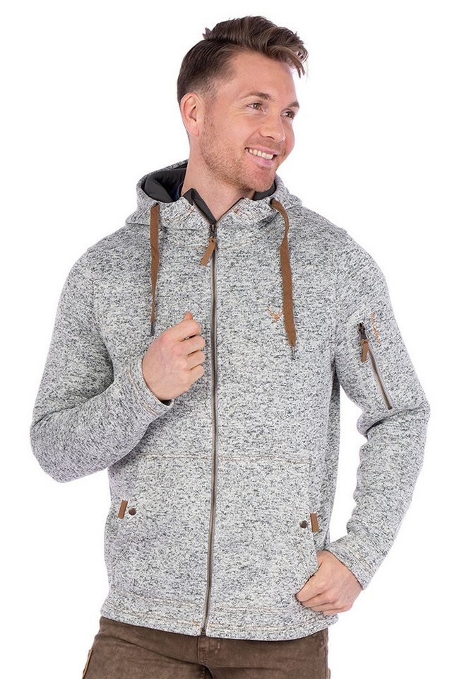 Tom Collins Outdoorjacke Strickfleecejacke Herren - RAMON - braun, hellgrau melange von Tom Collins