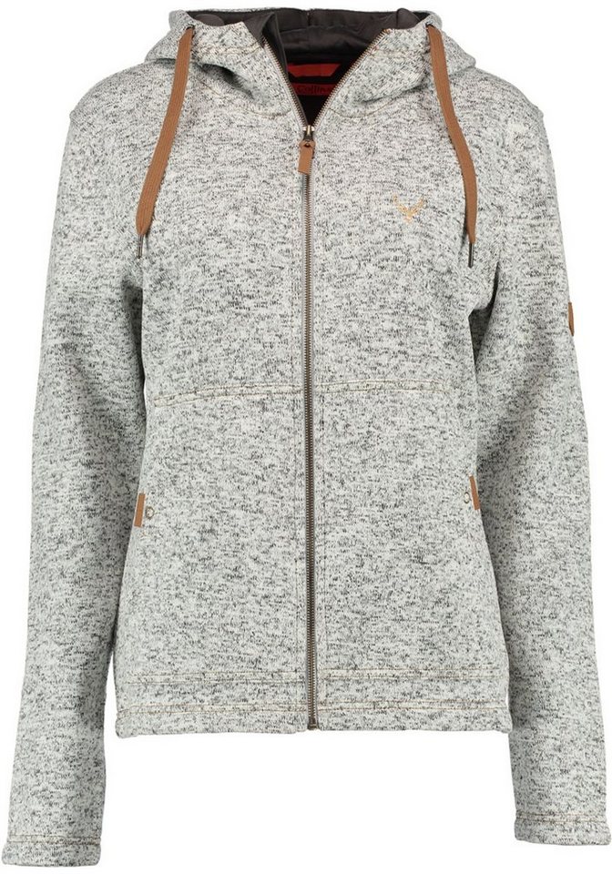 Tom Collins Strickfleecejacke Adisur Damen Kapuzenjacke mit Hirsch-Stickerei auf der Brust von Tom Collins