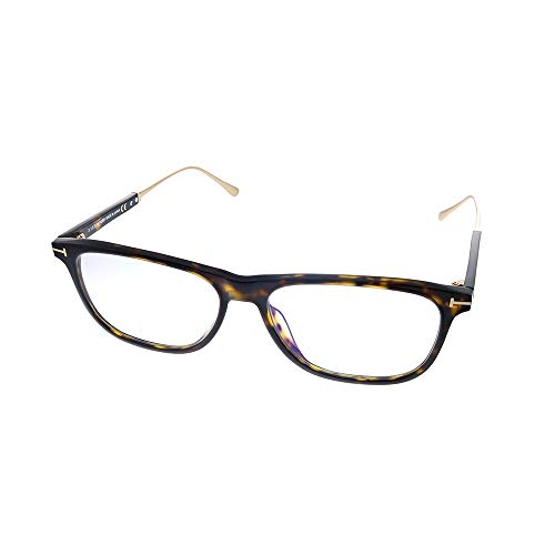 Brille Tom Ford FT 5589-B 052 Dark Havana, Shiny Rose Gold/Blue Block Len, Dark Havana, Shiny Rose Gold / Blue Block Lenses, 55/15/145, Dunkles Havana, glänzende Rotgold/blaue Blocklinsen von Tom Ford