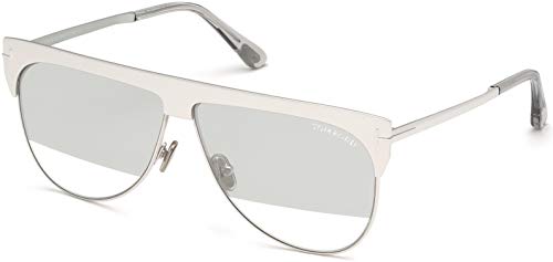 Sonnenbrille Tom Ford FT 0707 18C Weißgold plattiert/klar W. Fla, Weißgold plattiert/Transparent W. Weißgold plattiert, Weißgoldplattiert/klar W. Weißgoldplattiertes Fla von Tom Ford