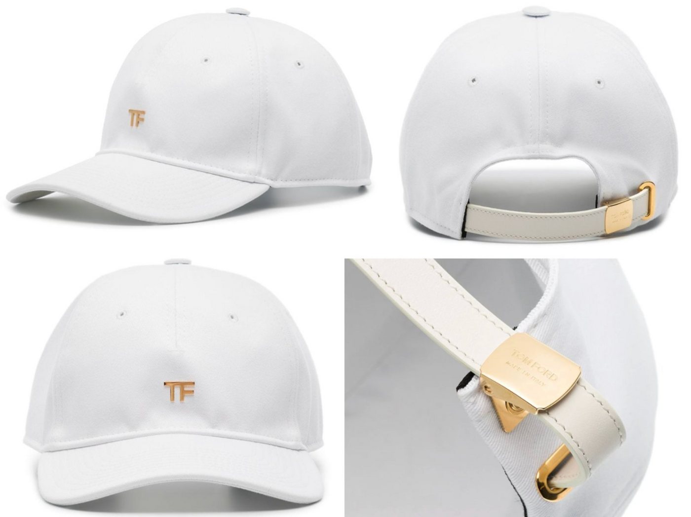 Tom Ford Baseball Cap TOM FORD TF Unisex Gold Logo-Embellished Baseball-Cap Canvas Hat Kappe von Tom Ford