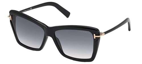 Tom Ford Sonnenbrillen LEAH FT 0849 Shiny Black/Grey Shaded 64/15/135 Damen von Tom Ford