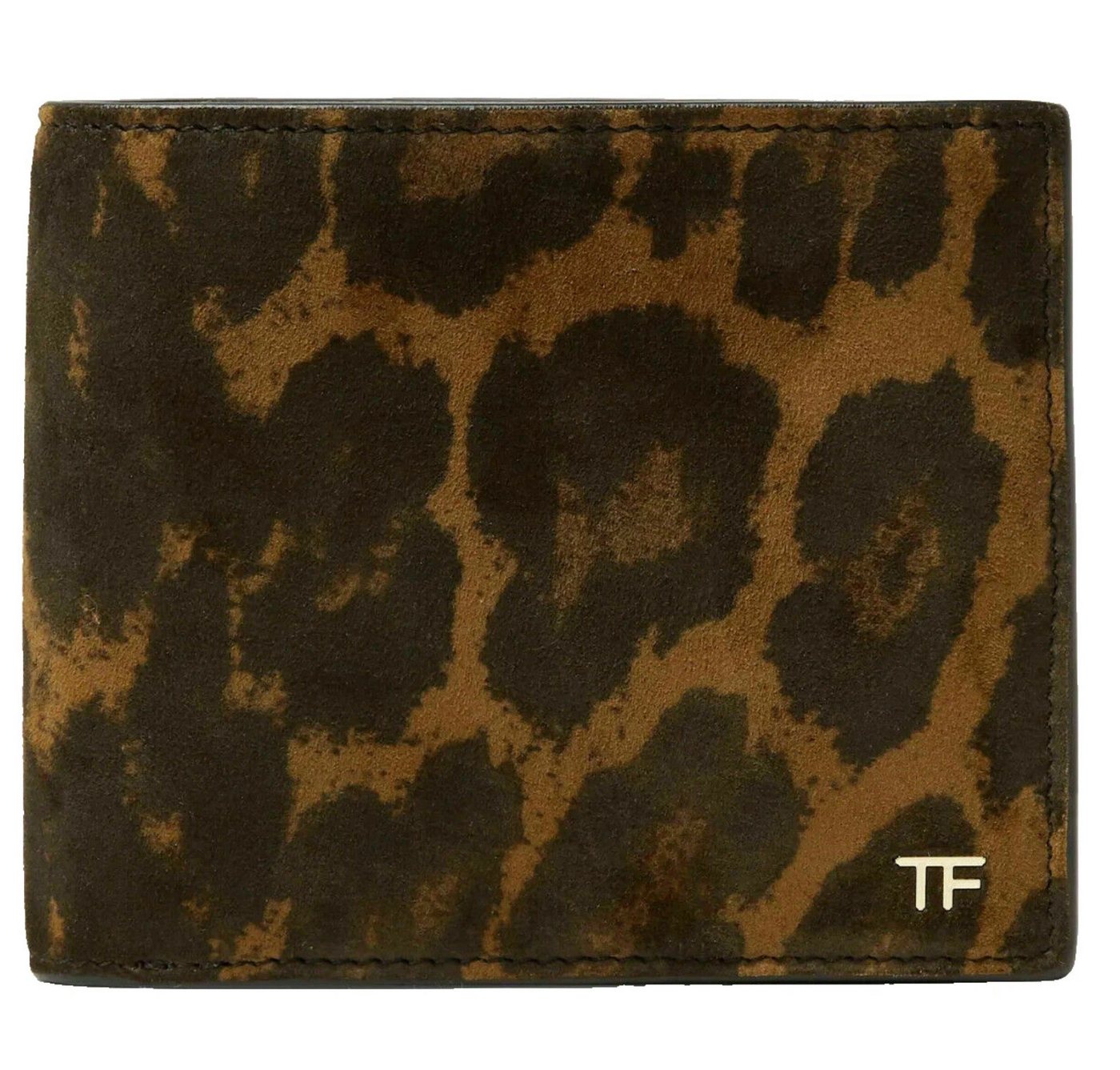 Tom Ford Geldbörse Herren Portemonnaie Nubuck Leder Leopard Print Bifold, Lieferung in Original-TOM-FORD-Box mit Staubbeutel von Tom Ford