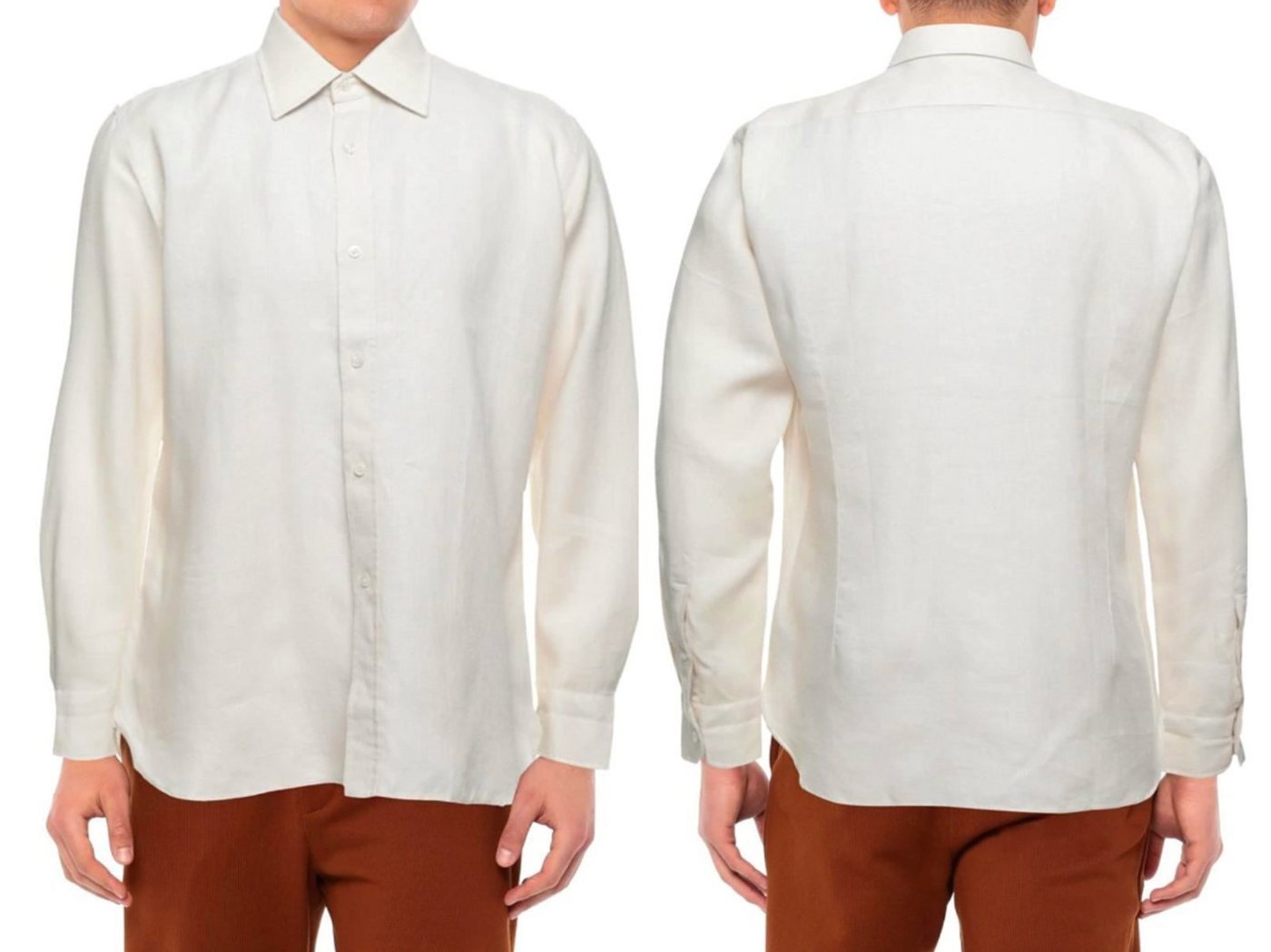 Tom Ford Langarmhemd TOM FORD Iconic Luxury Casual Lino Shirt Leinen Hemd Einfarbige Hemden von Tom Ford