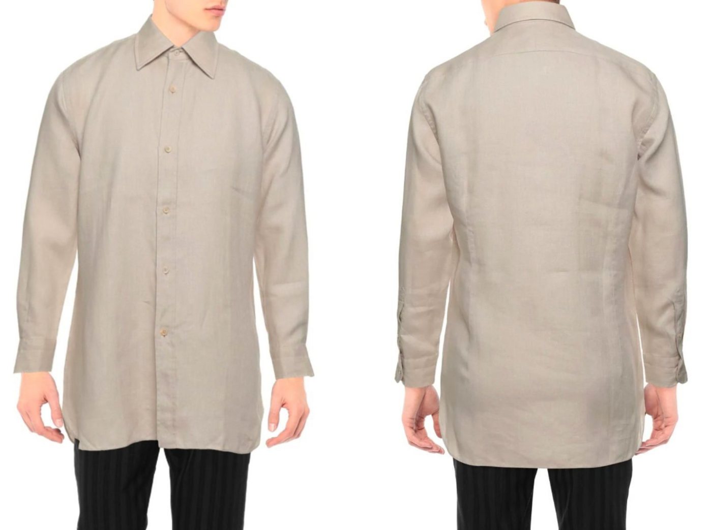 Tom Ford Langarmhemd TOM FORD Iconic Luxury Casual Lino Shirt Leinen Hemd Einfarbige Hemden von Tom Ford