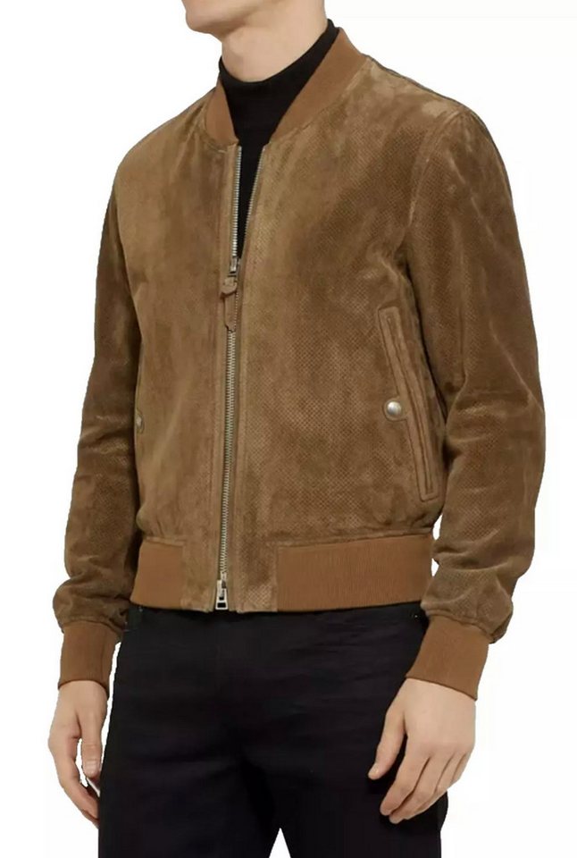 Tom Ford Lederjacke Perforierter Bomber Jacke Blouson Gerippter Saum, Druckknopfverschluss, Zwei-Wege-Reißverschluss von Tom Ford