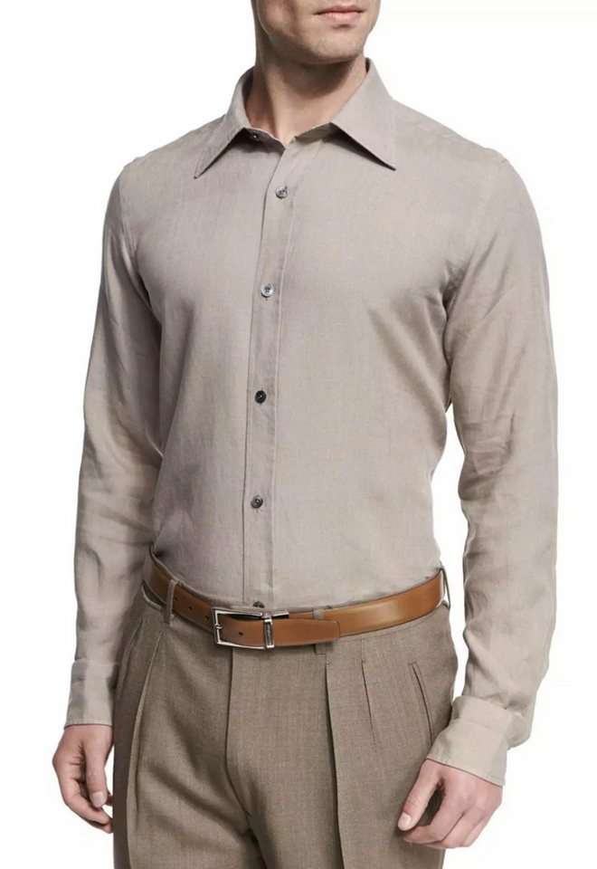 Tom Ford Leinenhemd Herren Langarm Hemd Klassischer Kragen Reines Leinen für eine luftige, natürliche Haptik von Tom Ford