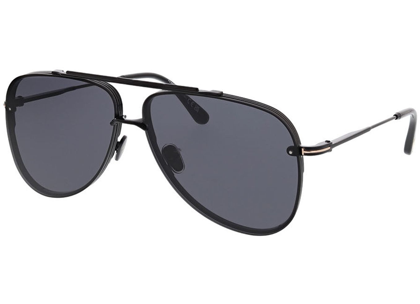 Tom Ford Leon FT1071 01A 62-12 Sonnenbrille ohne Sehstärke, Herren, Vollrand, Pilot von Tom Ford