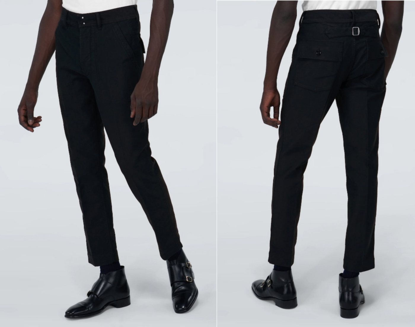 Tom Ford Loungehose TOM FORD TAPERED FIT PANTS HOSE W BUCKLE ARMY NAVY TROUSERS ICONIC JEA von Tom Ford