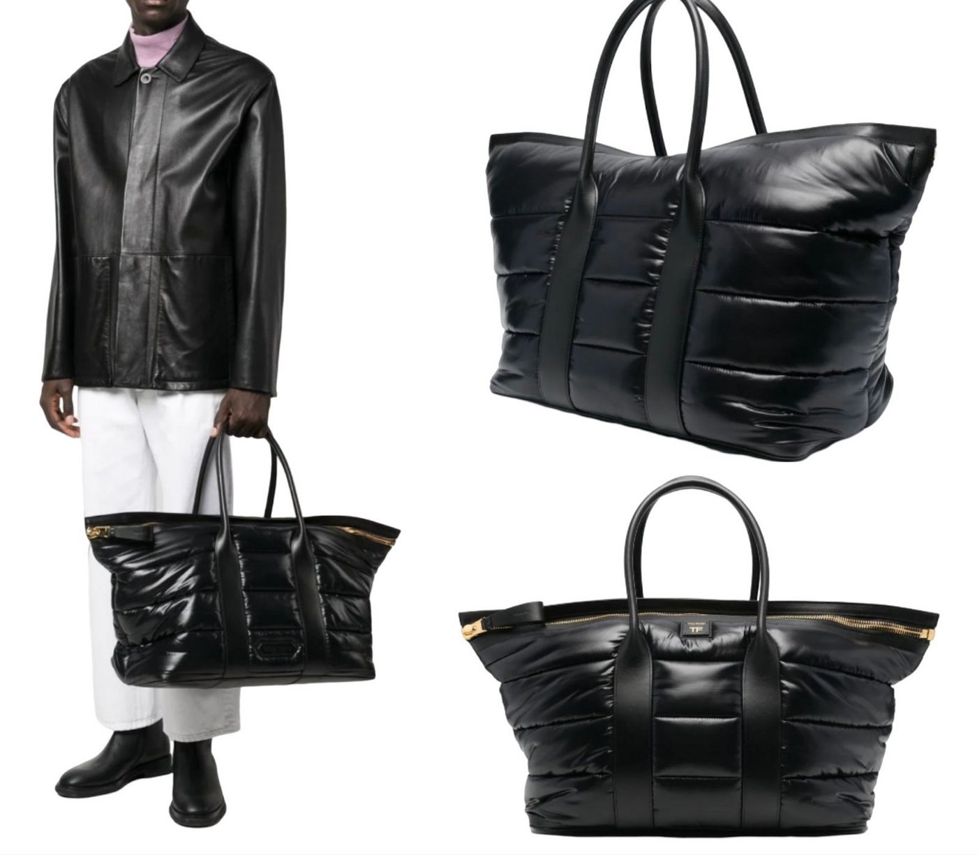 Tom Ford Schultertasche TOM FORD Quilted Padded Holdall Bag Reisetasche Tote East West Shopper von Tom Ford