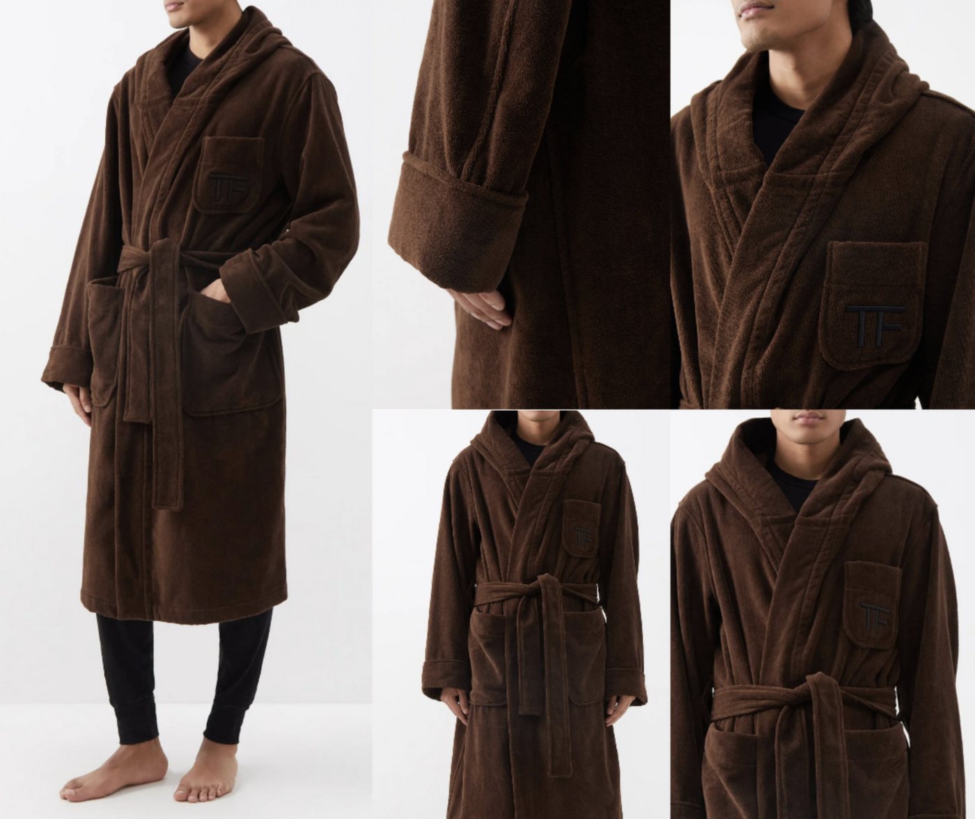 Tom Ford Unisex-Bademantel TOM FORD Hooded Bathrobe Cotton-Terry Hooded Robe Coat Bademantel Mant von Tom Ford