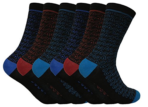 Tom Franks - 6er pack bunt muster lustig baumwollsocken anzug farbig atmungsaktiv socken in 4 stile (39-45 eur, MTF02) von Tom Franks