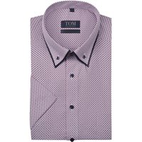 Tom Rusborg Bügelfreies Kurzarmhemd mit doppellagigem Button-Down-Kragen, Comfort Fit von Tom Rusborg