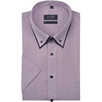 Tom Rusborg Bügelfreies Kurzarmhemd mit doppellagigem Button-Down-Kragen, Comfort Fit von Tom Rusborg