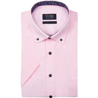 Tom Rusborg Bügelfreies Kurzarmhemd mit floralem Ausputz, Comfort Fit von Tom Rusborg