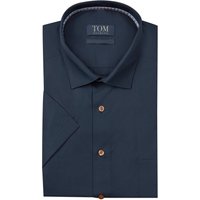 Tom Rusborg Bügelfreies Kurzarmhemd mit schmalem Ausputz, Comfort Fit von Tom Rusborg