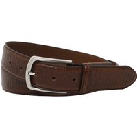 Tom Rusborg Genarbter Ledergürtel mit polierter Metallschließe in 85 von Tom Rusborg