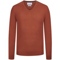 Tom Rusborg Leichter Pullover mit V-Ausschnitt aus maschinenwaschbarer Merinowolle in XXL von Tom Rusborg