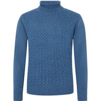 Tom Rusborg Rollkragenpullover aus Kaschmir mit frontseitigem Webmsuter in XL von Tom Rusborg