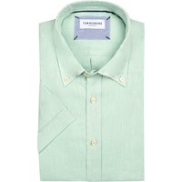 Tom Rusborg Unifarbenes Kurzarmhemd aus Leinen in XL von Tom Rusborg