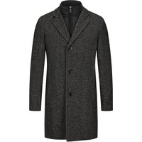 Tom Rusborg Wollmantel mit Fischgrätmuster und Steppblende von Tom Rusborg