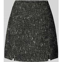 Tom Tailor Denim A-Linie Mini-Rock mit Wollanteil in Bouclé-Qualität in Mittelgrau Melange, Größe L von Tom Tailor Denim