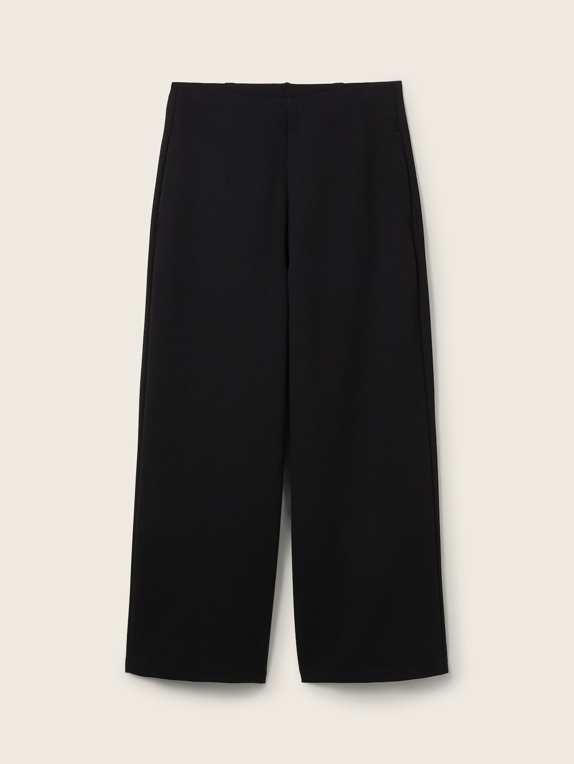 TOM TAILOR DENIM Damen High Waist Culotte Hose, schwarz, Uni, Gr. L von Tom Tailor Denim