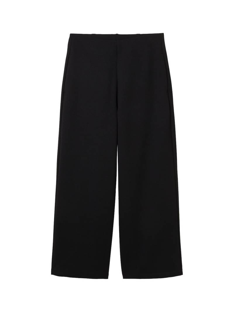 TOM TAILOR DENIM Damen High Waist Culotte Hose, schwarz, Uni, Gr. XL von Tom Tailor Denim